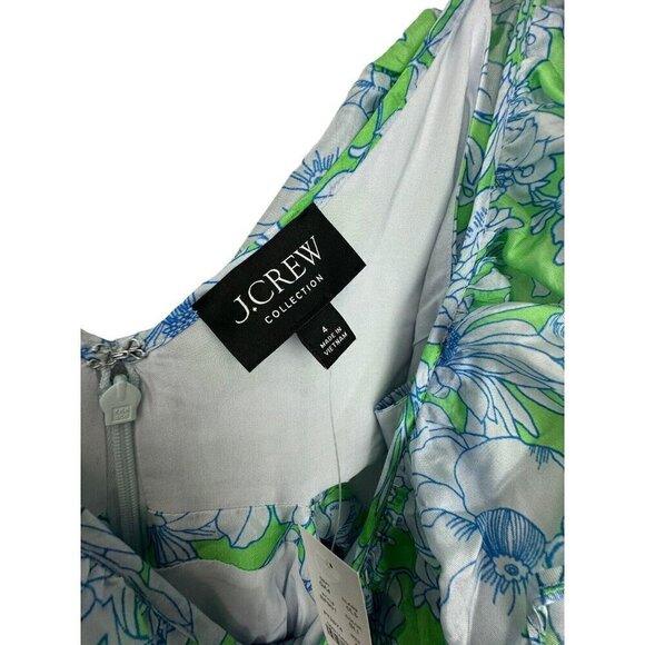 J Crew Collection Ruffle Cutout Maxi Dress Lime Floral Sz 4 NEW Wedding Floral - Picture 5 of 12